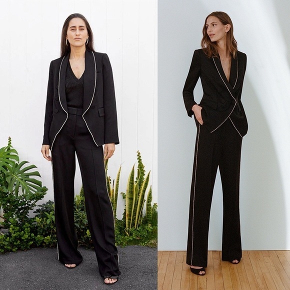 VERONICA BEARD Jagger Crystal Trim Dickey Jacket in Black Size 2 - Picture 14 of 15